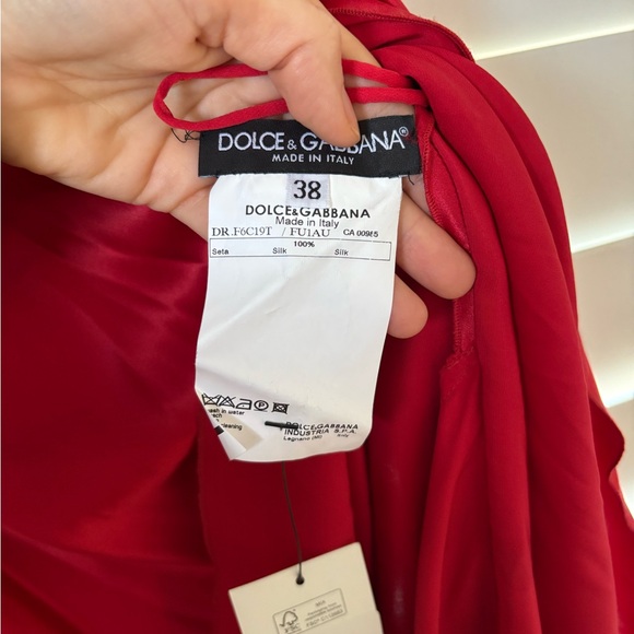 Dolce & Gabbana Red Silk Babydoll Dress - Picture 7 of 8